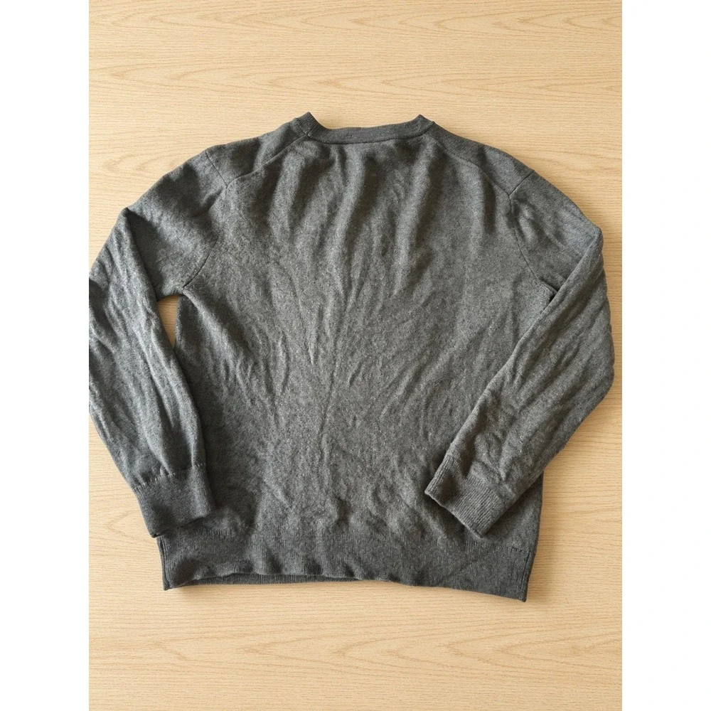 Kenzo Paris Mens Wool Crewneck Sweater Charcoal Grey Logo XXL F965PU2173LC
